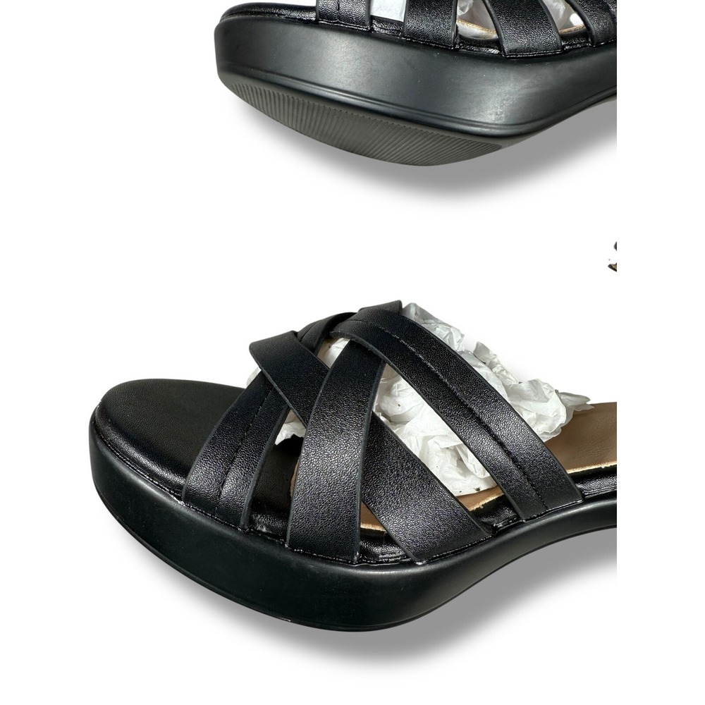 Bailifeibi Platform Strappy Sandals Ankle Strap Woven Block Heel Black Size 6 - Picture 12 of 15